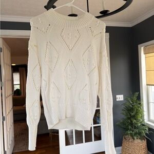 Loft Cream Knit Sweater size M